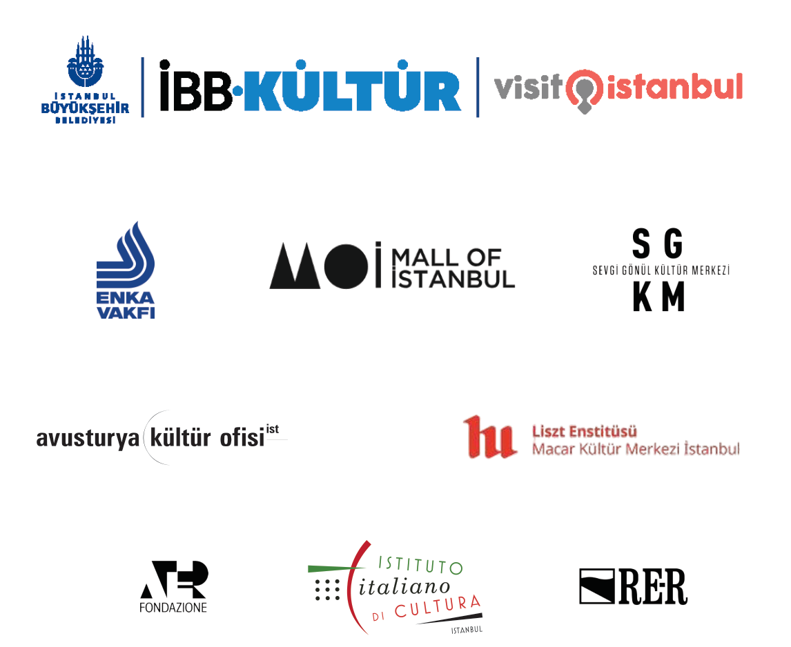 İstanbul Büyükşehir Belediyesi, İBB Kültür, Visit Istanbul, Enka Vakfı, Mall of Istanbul, Sevgi Gönül Kültür Merkezi, Avusturya Kültür Ofisi, Liszt Enstitüsü Macar Kültür Merkezi İstanbul, ATER Fondazione, Istituto Italiano di Cultura, RER
